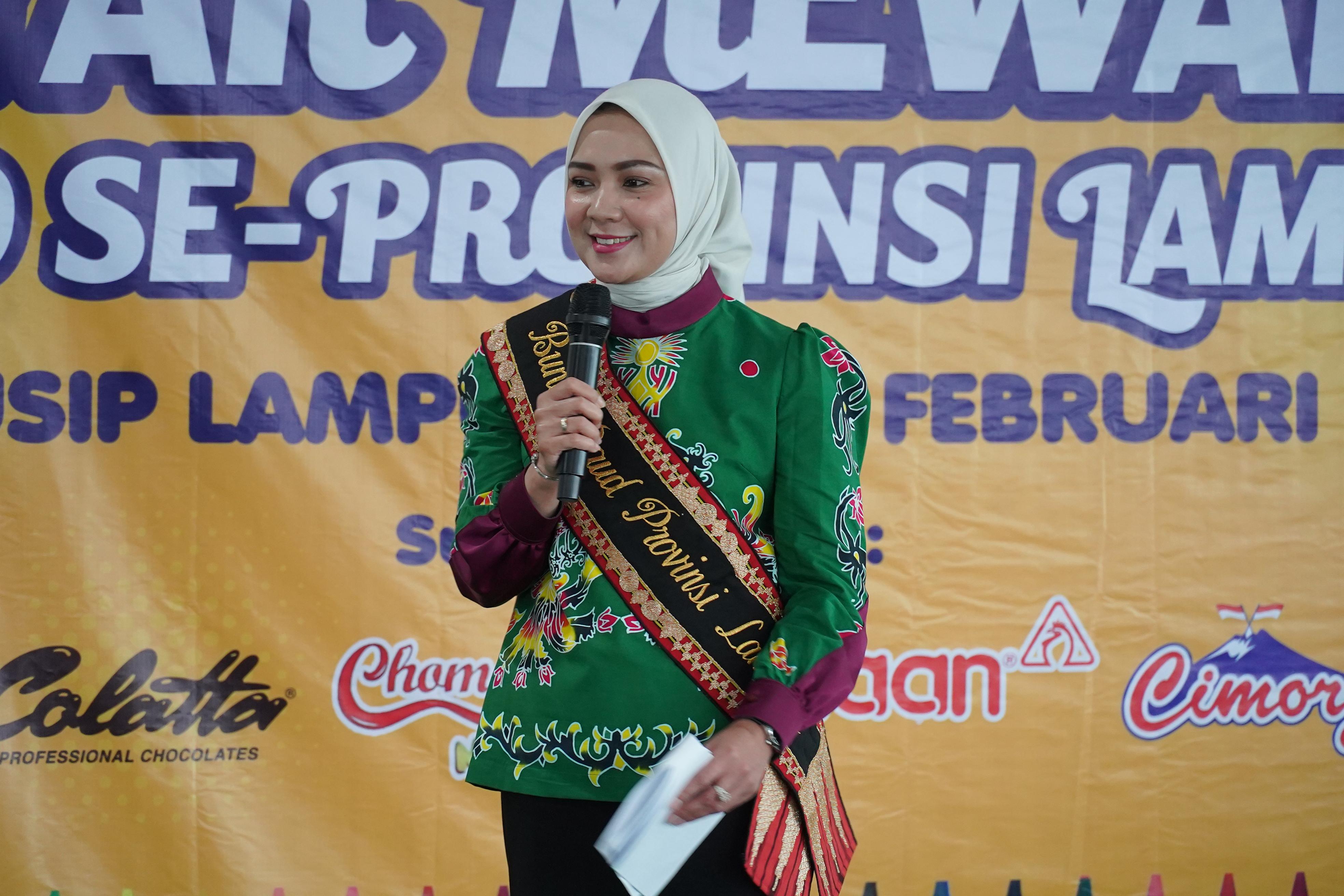 Bunda PAUD Provinsi Lampung Ajak Anak Berani Berkarya Lewat Gebyar Mewarnai